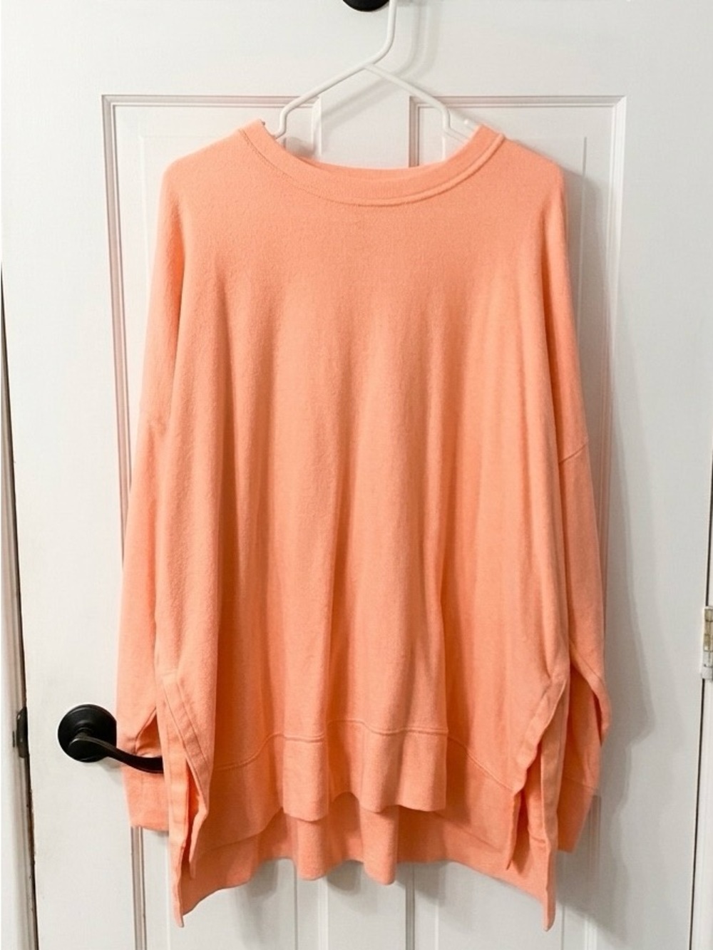 Aerie Coral Oversized Terry Crewneck Sweater